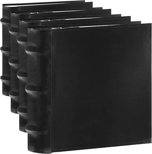 Miniatura 5 de Pioneer Photo Albums Álbum de fotos de cuero regenerado europeo de 100 bolsillos para impresiones de 4 x 6 pulgadas, color negro