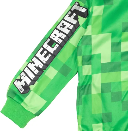 Miniatura 4 de Minecraft Creeper - Sudadera con capucha de forro polar con cremallera y malla para cosplay
