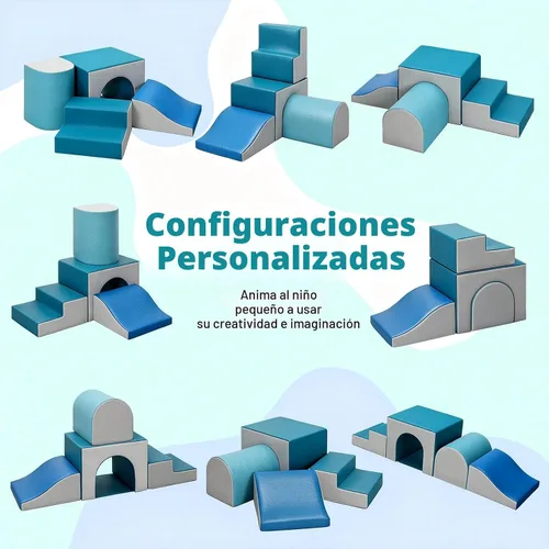Miniatura 7 de Sumbababy Bloques de escalada de espuma para niños pequeños: con un túnel - 4 bloques de espuma - Escaladores de interior para niños, estructuras