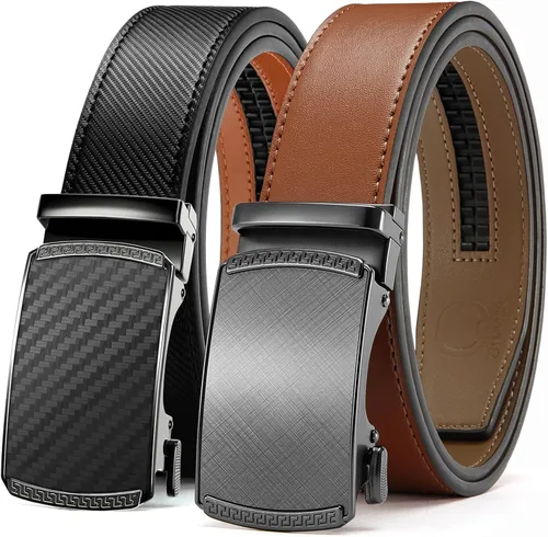 Miniatura 9 de CHAOREN Mens Belt Leather Ratchet Belt 2 Pack - Customizable Fit, Effortless Style (35mm)