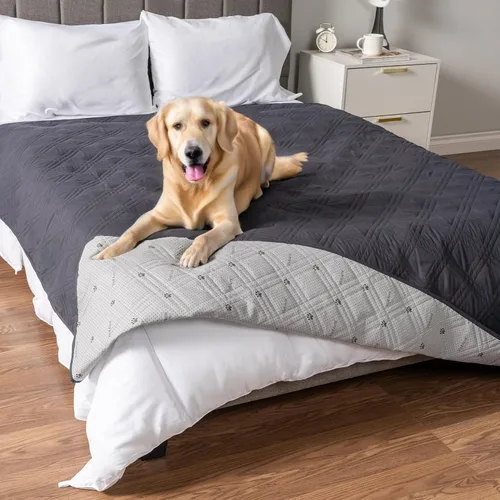 Miniatura 21 de PetAmi Funda de cama impermeable para perro, protector reversible de muebles para gatos y perros, manta lavable para asiento de sofá, 102 x 82 Beige