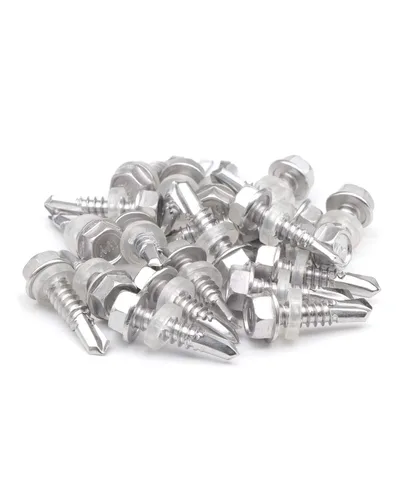 Miniatura 5 de IMScrews 100 tornillos autoperforantes de cabeza hexagonal de acero inoxidable #12 x 1, tornillos Tek de chapa de rosca completa de acero inoxidable