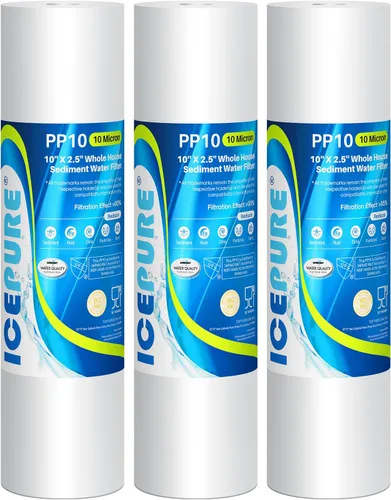 Miniatura 11 de ICEPURE Filtro de Agua de Reemplazo para Sistema de Sedimentos RO de Toda la Casa de 10"X2.5" 1 Micrón para Cualquier Unidad RO de 10 pulgadas