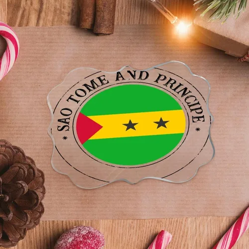 Miniatura 23 de Adorno de Navidad redondo de acrílico transparente de San Cristóbal y Nieves con la bandera nacional de San Cristóbal y Nieves, regalo de Navidad