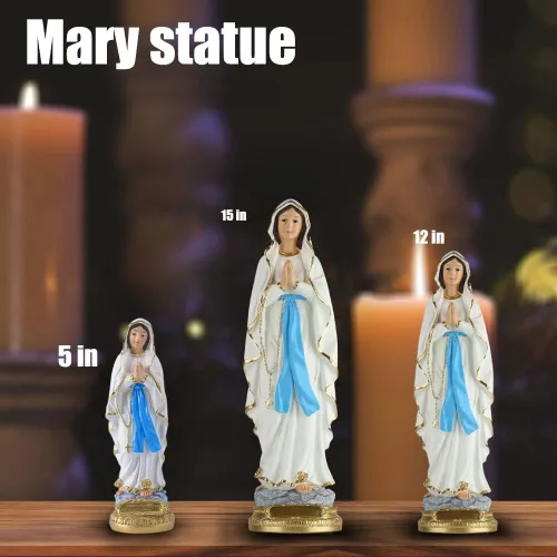 Miniatura 7 de Lourdes - Estatua de Virgen María, estatuas católicas de 5.7 pulgadas, estatuas de resina de regalo católico, adecuadas para decoración religiosa