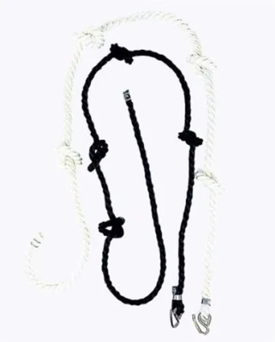 Swing Set Stuff Cuerda de escalada anudada de 3/4" (negro) con etiqueta de logotipo SSS