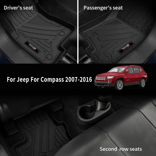 Miniatura 3 de para alfombrillas de piso y forro de carga y alfombrillas de respaldo de 2007-2016 Jeep Compass/Patriot 2007-2012 Dodge Caliber. Juego