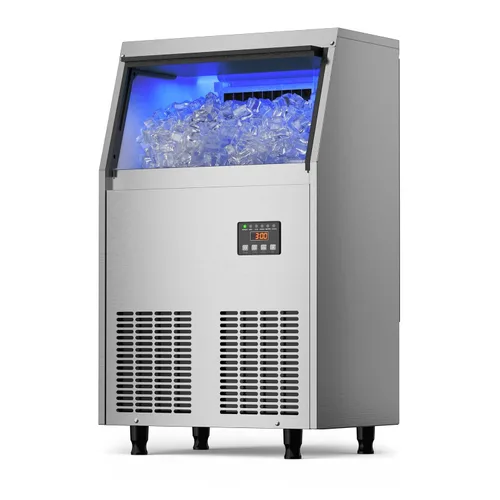 Miniatura 11 de Coolski Máquina comercial para hacer hielo, 150 libras/24 horas, máquina de hielo debajo del mostrador con almacenamiento de hielo de 35 libras