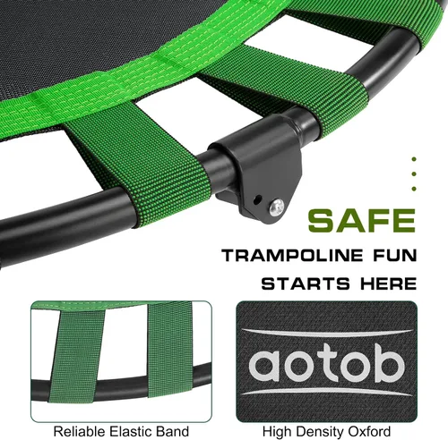 Miniatura 4 de AOTOB Trampolín de Fitness de 40/48" para Adultos, Carga Máxima 450 LBS, Mini Trampolín Plegable con Cuerdas Elásticas Duraderas, Pequeño Trampolín