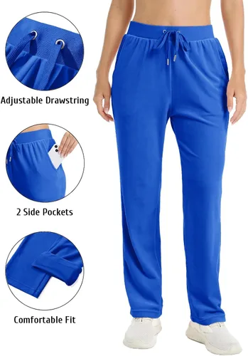 Miniatura 6 de TACVASEN Pantalones deportivos casuales para mujer, pantalones deportivos de terciopelo de vellón para correr, entrenamiento, descanso, pantalones