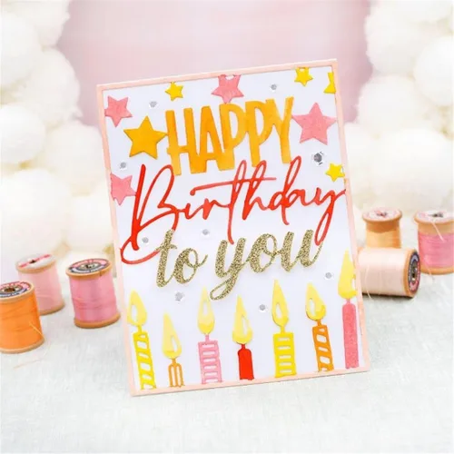 Miniatura 4 de Troqueles para álbumes de recortes, troqueles de corte de metal de cumpleaños para hacer tarjetas, plantilla de papel para manualidades, plantillas