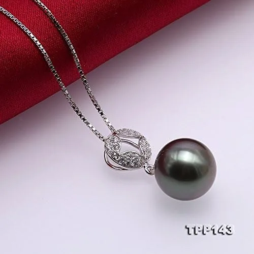 Miniatura 6 de Plata de ley jyx 9,5mm Tahitian Perla Cultivada Collar con Colgante