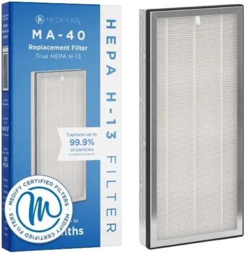 Medify MA-40 - Filtro de repuesto genuino para alérgenos, humo, incendios forestales, polvo, olores, polen, caspa de mascotas, 3 en 1 con prefiltro,
