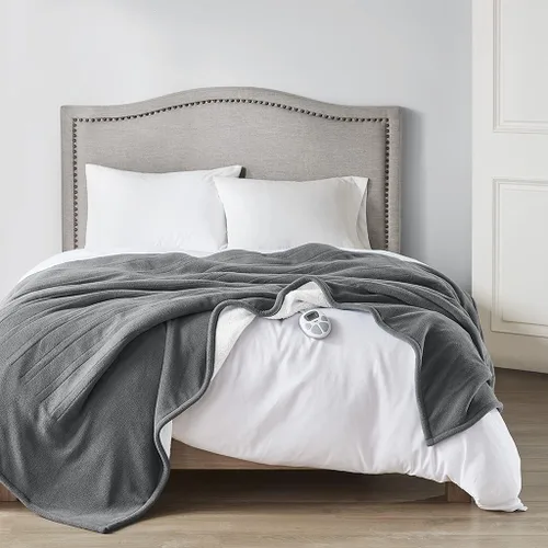 Miniatura 34 de Serta - Manta de vellón sherpa reversible, ultrasuave y tejida, manta térmica, manta eléctrica; cómoda, agradable y abriga y protege del frío