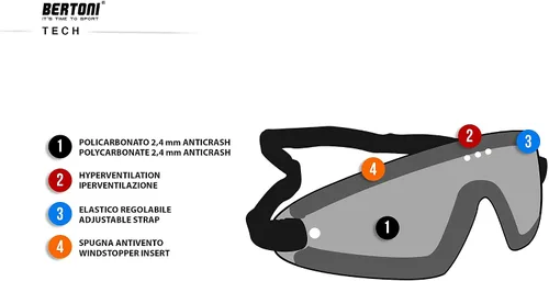 Miniatura 6 de Bertoni Gafas deportivas ópticas RX adaptador MTB esquí paracaidismo ciclismo gafas AF79