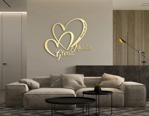 Miniatura 11 de Mariposa y corazones, arte de pared de metal personalizado, decoración moderna del hogar, decoración de pared de metal, regalo de inauguración