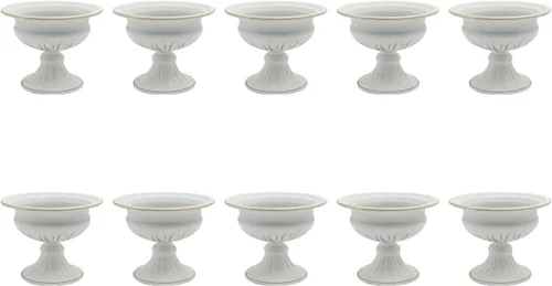 Miniatura 41 de Juego de 10 portavelas de metal dorado de 10.2 pulgadas de alto, florero, arreglo floral, candelabro, candelabro, portavelas para bodas, fiestas