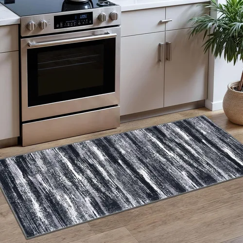 Miniatura 22 de Alfombra de pasillo moderna Lansny 2 x 6 pulgadas, alfombra de cocina lavable verde mostaza multicolor, alfombra antideslizante suave para pasillo