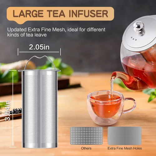 Miniatura 3 de Tetera de vidrio, Zpose 1200 ml/40 oz de tetera con infusor de acero inoxidable extraíble, tetera de vidrio transparente con línea de escala, tetera