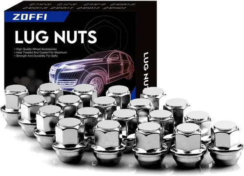 Tuercas de llanta de una pieza M12x1.5 – Repuesto para Ford Fusion 2006-2019, Focus 2000-2019, rueda Escape Factory 2001-2020 – 20 tuercas cromadas