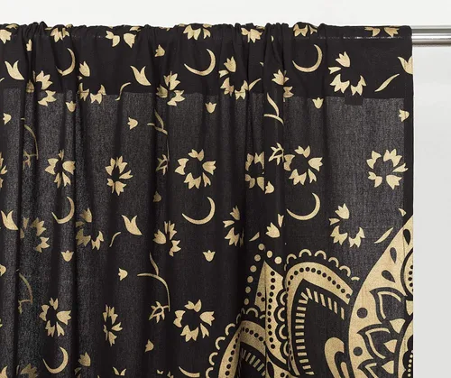 Miniatura 4 de Cortinas de ventana de mandala hippie indio, gitano, bohemio, sol, luna, hermosas cortinas para dormitorio, sala de estar, balcón, cenefa