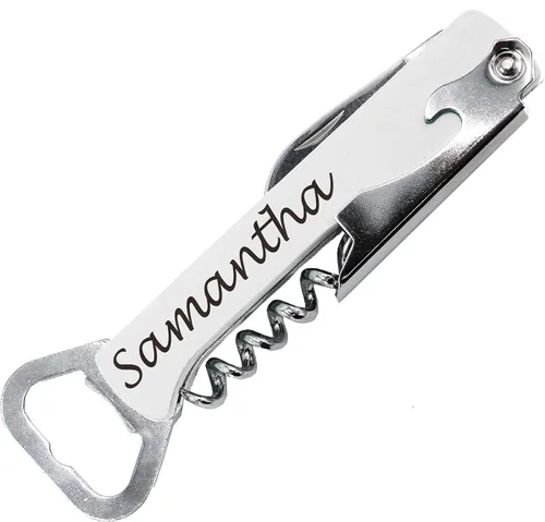 Miniatura 15 de My Personal Memories Sacacorchos de vino y cerveza grabado personalizado - Personalizado con tu texto (rosa)
