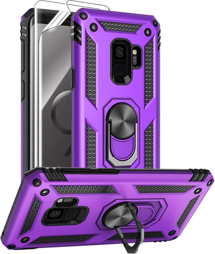 Miniatura 9 de Androgate Funda para Samsung Galaxy S9 con Protectores de Pantalla HD, Soporte Kickstand con Anillo de Metal de Grado Militar Probado Resistente a