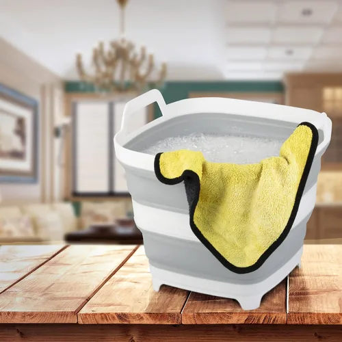 Miniatura 7 de Paquete de 2 cubos de hielo plegables con 2.77 galones / 10.5 litros cada uno, enfriador de bebidas plegable para vino, cerveza y champán, bañera