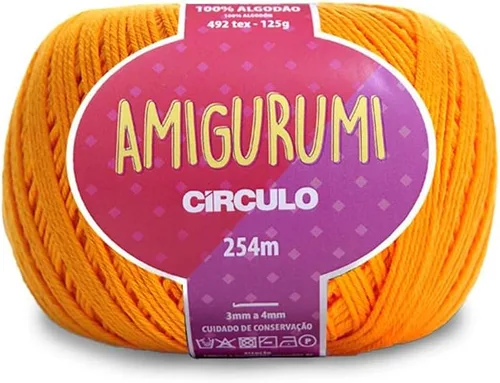 Miniatura 45 de Circulo Amigurumi Yarn, 100% Algodón Virgen Brasileño Mercerizado para Crochet y Tejido, Soft Art - Hilo de Peso Deportivo, 4.4 oz, 278 yardas