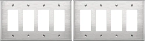 Miniatura 10 de ENERLITES Placa de pared de metal con interruptor decorativo triple, cubierta de tomacorriente de acero inoxidable, resistente a la corrosión, acero