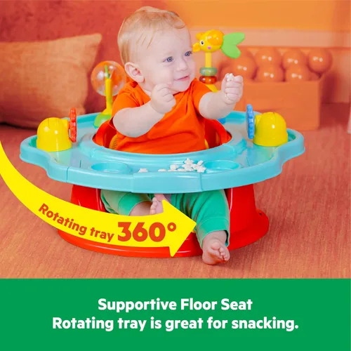 Miniatura 5 de Bright Starts SuperSeat Playful Paradise 3 en 1, asiento de actividades para bebé con juguetes, bandeja para aperitivos, asiento elevador, bandeja