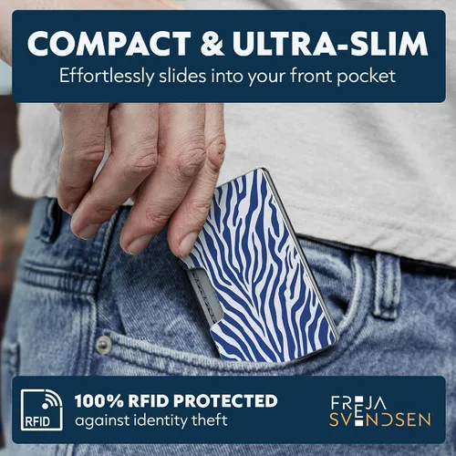 Miniatura 73 de Cartera de aluminio impresa 2.5D para hombres: clip delgado para dinero y tarjetero con barniz selectivo táctil. Bloqueo RFID mejorado, compacto