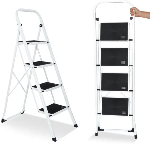 Miniatura 11 de F2C Escalera de 2 escalones, taburete de 2 escalones para adultos, taburete plegable de 2 escalones con práctico mango de empuñadura, capacidad