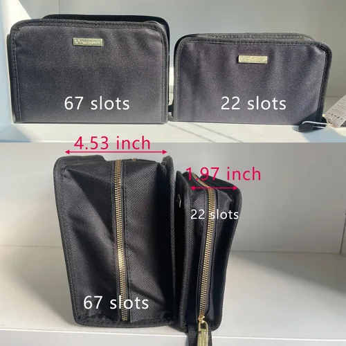 Miniatura 7 de ROWNYEON Estuche organizador de lápiz labial, soporte para lápiz labial, bolsa de maquillaje de viaje, estuche de cosméticos de gran capacidad