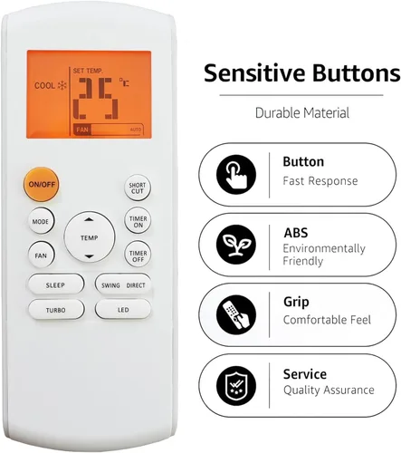 Miniatura 4 de Mando a distancia de repuesto para aire acondicionado Midea MRCOOL FRIMEC Klimaire RG57B1/BGE RG57B2/BGE RG57B/BGE RG57/BGE RG57A6/BGEF RG57A7/BGEF
