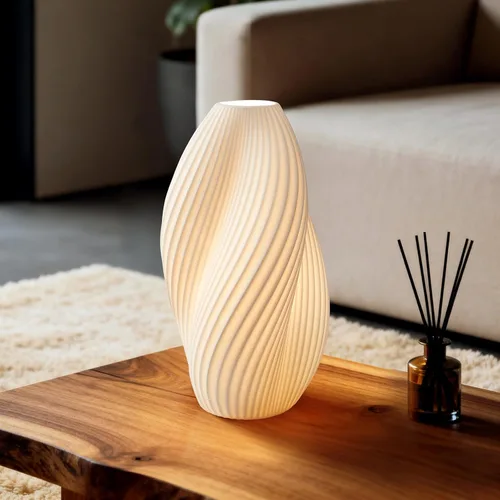 Miniatura 4 de RONDURE Lámpara de mesa moderna de cerámica de 11.9 pulgadas, lámpara de noche totalmente regulable para dormitorio, sala de estar, mesita de noche