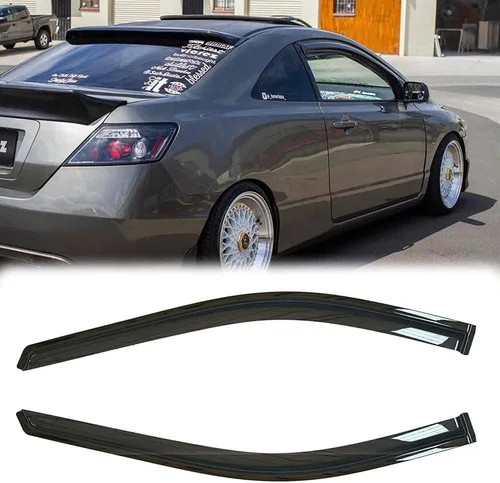 Miniatura 2 de Deflector de viento para ventana lateral, bonito juego de protectores de lluvia con cinta para el canal exterior, visera de ventana para Honda Civic