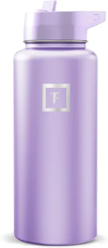 Miniatura 70 de IRON °FLASK Frasco de hidratación para acampar y senderismo con pajilla, botella de agua deportiva de acero inoxidable con aislamiento de boca