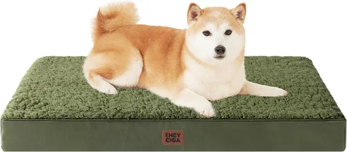 Miniatura 13 de EHEYCIGA Cama ortopédica de espuma para perros grandes, 35 pulgadas de largo x 23 pulgadas de ancho x 3.5 pulgadas de alto, gris claro