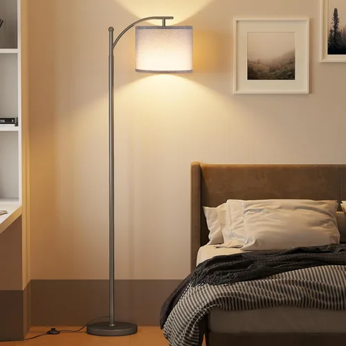 Miniatura 7 de SUNMORY Lámpara de pie de arco, moderna lámpara de pie con bombilla de 9 W y 3 temperaturas de color, lámparas de pie de metal con pantalla colgante