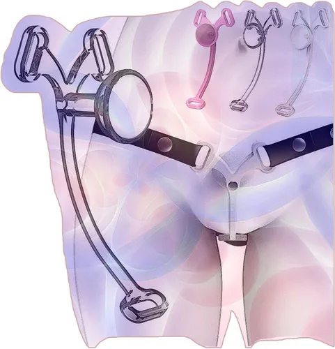 Miniatura 9 de Jaula plana masculina con correa ajustable de tres vías, dispositivos invertidos planos populares -USLA05 (B: rosa, corto)