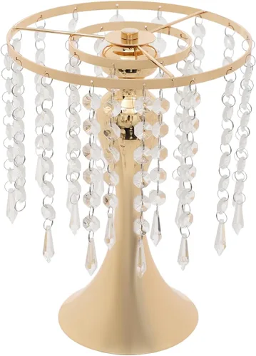 Miniatura 4 de Juego de 10 portavelas de metal dorado de 10.2 pulgadas de alto, florero, arreglo floral, candelabro, candelabro, portavelas para bodas, fiestas
