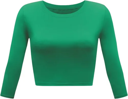 Miniatura 11 de Camiseta corta para mujer, cuello redondo, manga 3/4, casual, Y2K, linda camiseta corta para yoga