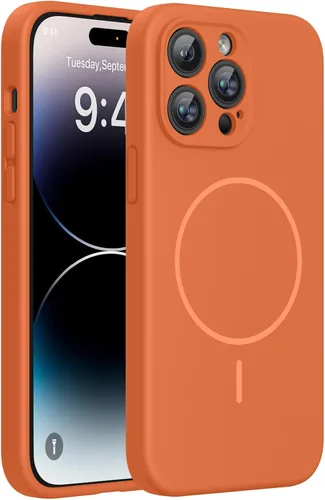 Miniatura 232 de Miracase - Funda magnética diseñada para iPhone 14 Pro Max, de silicona líquida, a prueba de golpes, con protector de pantalla y protección