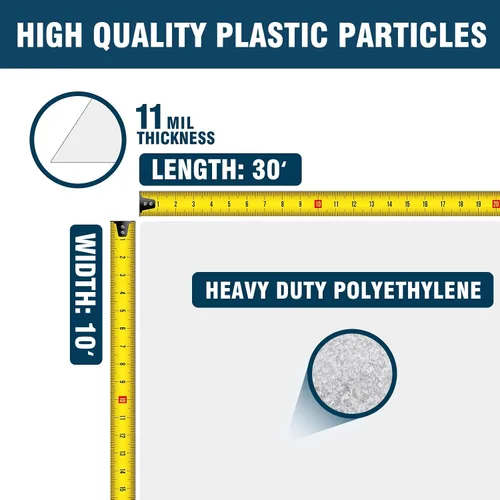 Miniatura 14 de Barrera de vapor para espacio de arrastre Spirecover, barrera de vapor de 10 mil, 10'x15', tela de plástico para cubrir y encapsular espacios