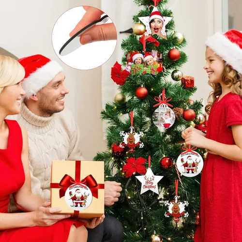 Miniatura 6 de 30 piezas de sublimación de Navidad en blanco de sublimación de doble cara MDF transferencia de calor en blanco colgantes personalizados de Navidad