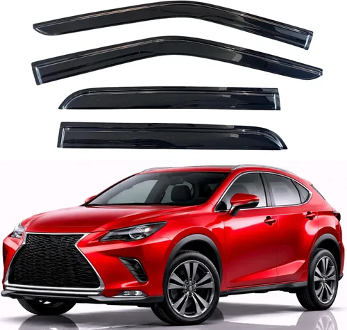 Miniatura 348 de KPY Visor de ventana compatible con Hyundai Tucson 2021-2025, 4 piezas de deflector de ventilación para ventana lateral, estilo Mugen, protector