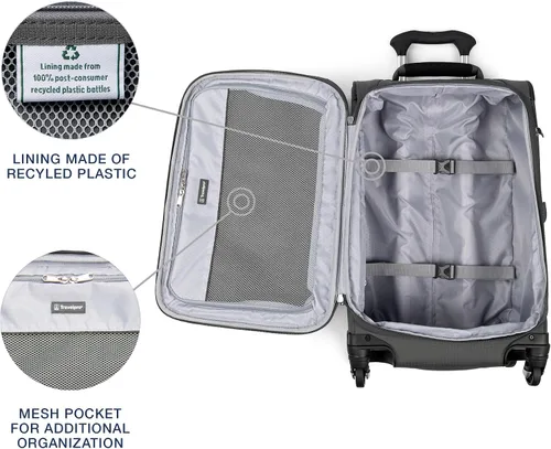 Miniatura 52 de Travelpro Maxlite 5 - Juego de 2 piezas de equipaje de mano de tela, expandibles con 4 ruedas giratorias, bolso blando para debajo del asiento, Negro