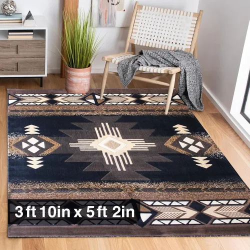 Miniatura 72 de YHSF South West - alfombra estilo nativo americano del suroeste C318 - fácil de limpiar, gruesa, suave, duradera, alfombra inspirada en tribus