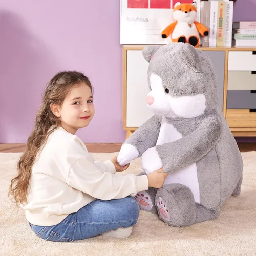 Miniatura 7 de IKASA Juguete de Peluche de Gato Gigante, Gatito Grande Lindo de 30", Juguetes Suaves Jumbo Enormes, Peluche Esponjoso Gordito de Gran